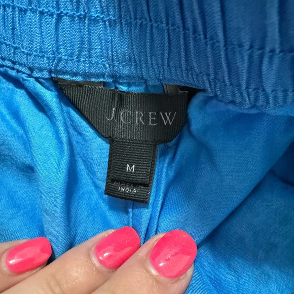 J. Crew women’s blue floral embroidered linen cotton breathable shorts medium - Picture 3 of 6